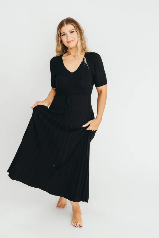 Oakley Ribbed Maxi Dress in Black - Bump Friendly *Final-Sale* sold by Worth Collective