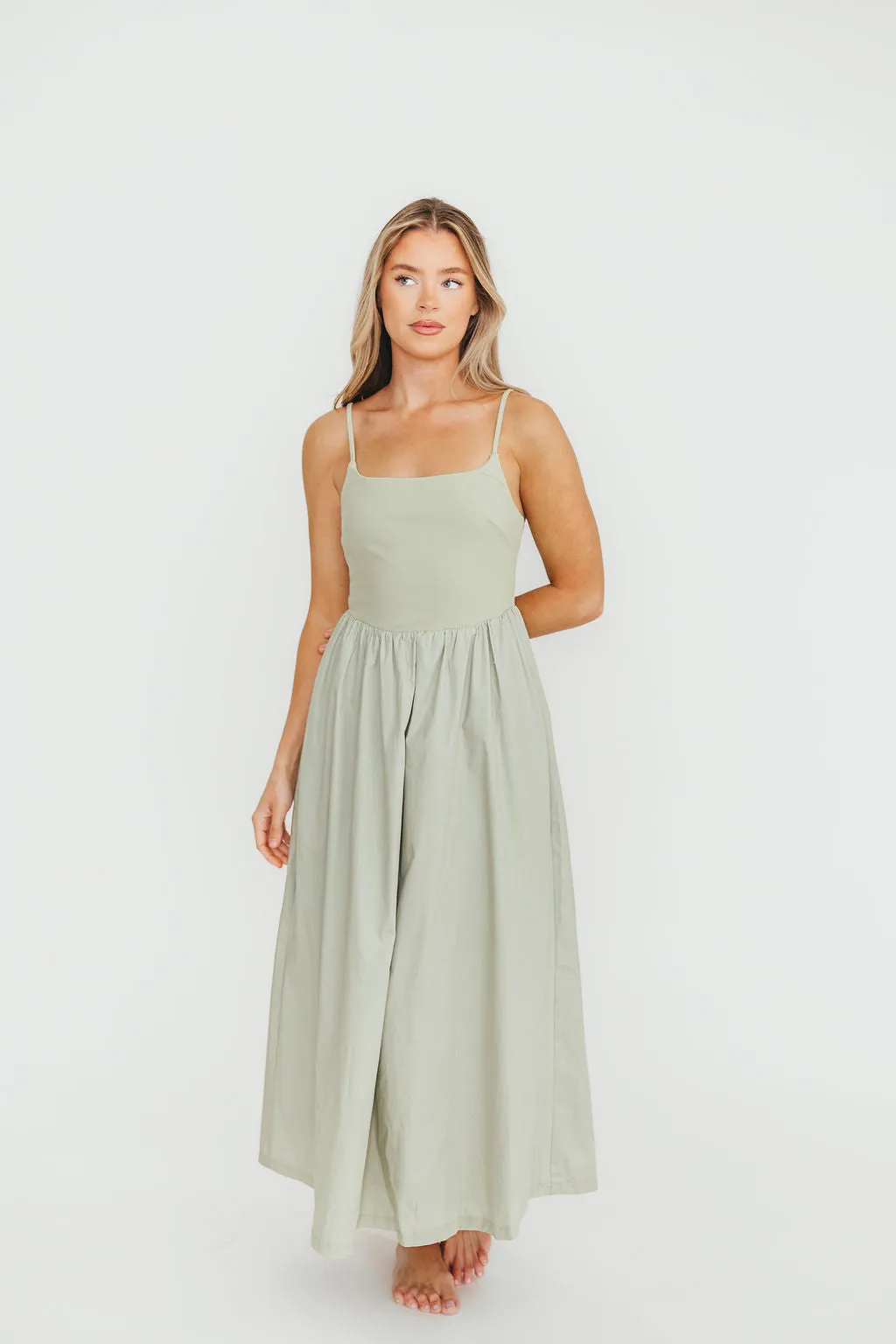Dorit Everyday Elegance Stretch Top Maxi Dress in Light Sage sold by Worth Collective product image thumbnail 4