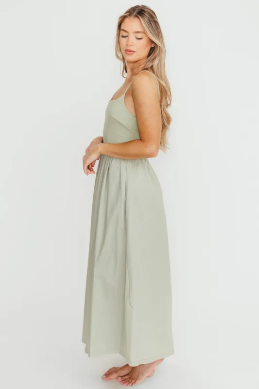 Dorit Everyday Elegance Stretch Top Maxi Dress in Light Sage sold by Worth Collective