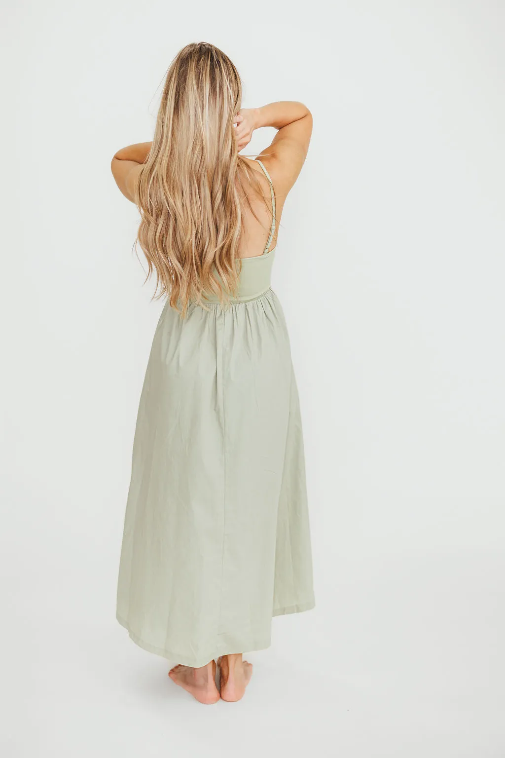 Dorit Everyday Elegance Stretch Top Maxi Dress in Light Sage sold by Worth Collective product image thumbnail 5
