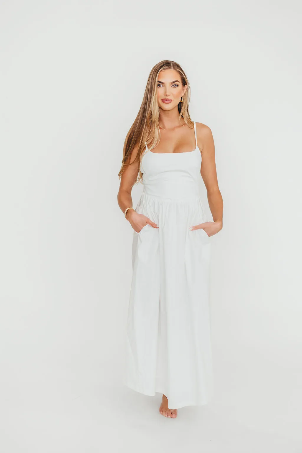 Dorit Everyday Elegance Stretch Top Maxi Dress in White sold by Worth Collective product image thumbnail 4