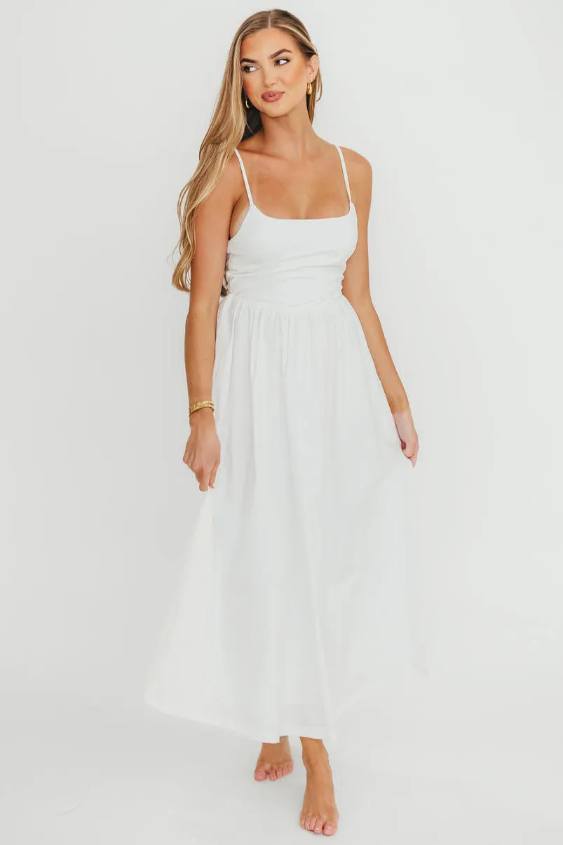 Dorit Everyday Elegance Stretch Top Maxi Dress in White sold by Worth Collective