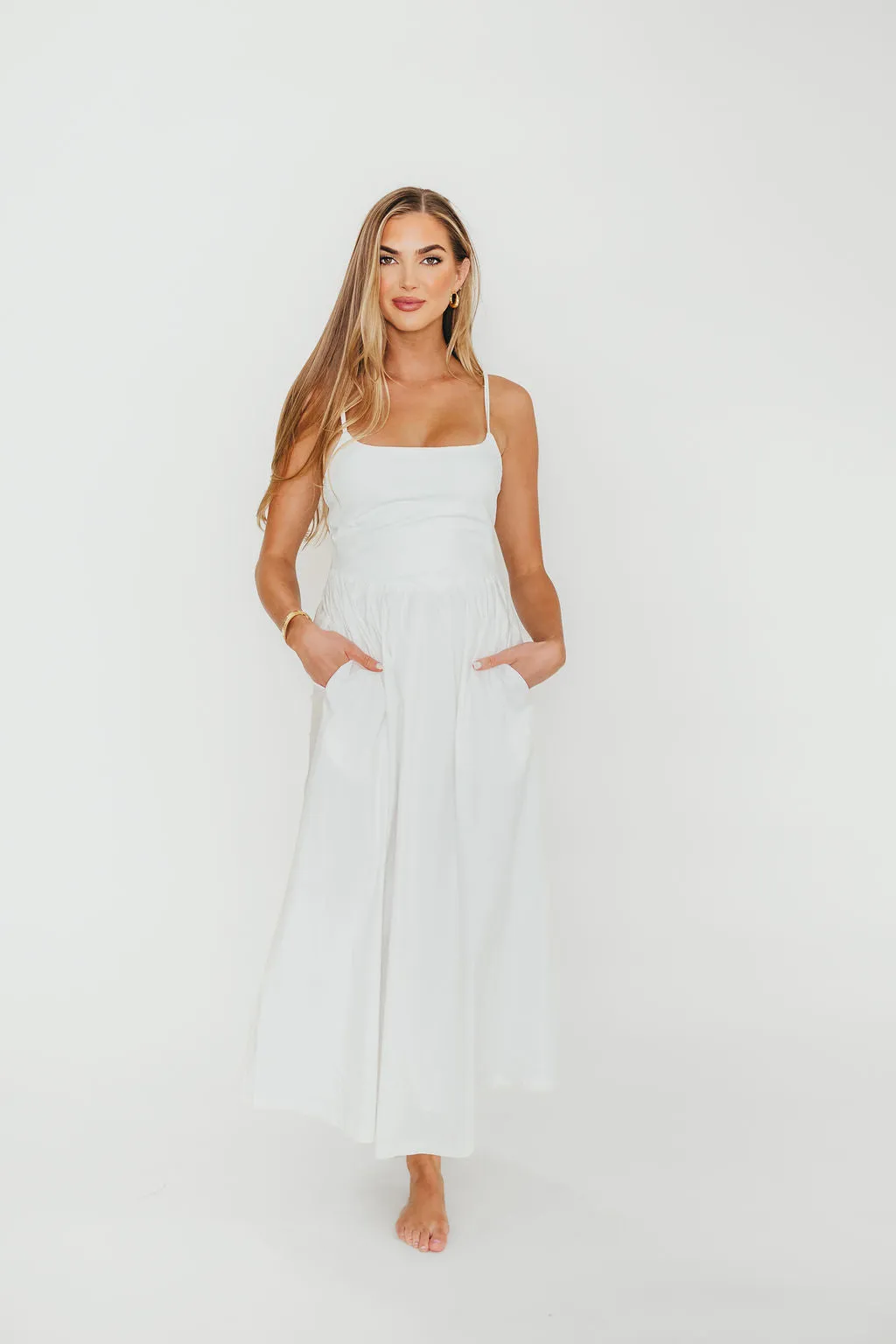 Dorit Everyday Elegance Stretch Top Maxi Dress in White sold by Worth Collective product image thumbnail 3