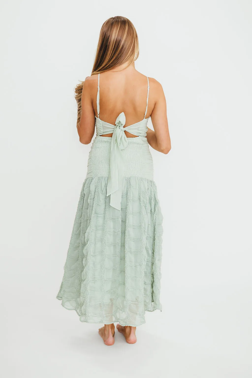 Rosie Ruched Maxi Dress in Mint *Final-Sale* sold by Worth Collective product image thumbnail 4