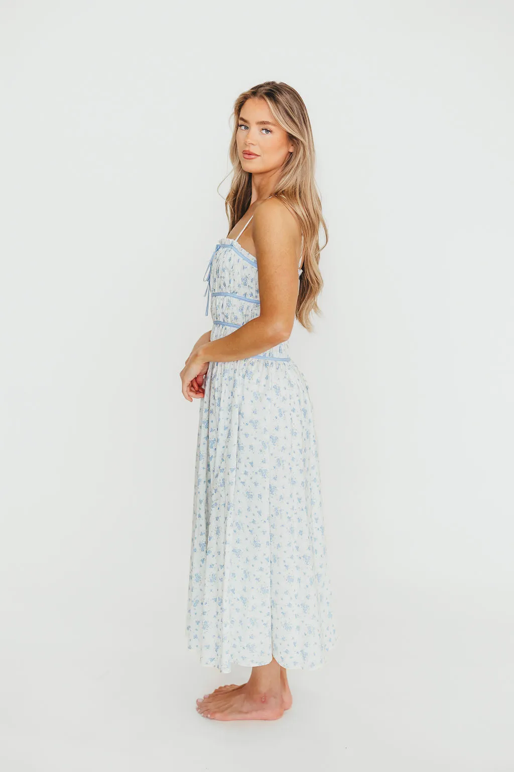 Vanessa Midi Dress in Blue *Final-Sale* sold by Worth Collective product image thumbnail 3