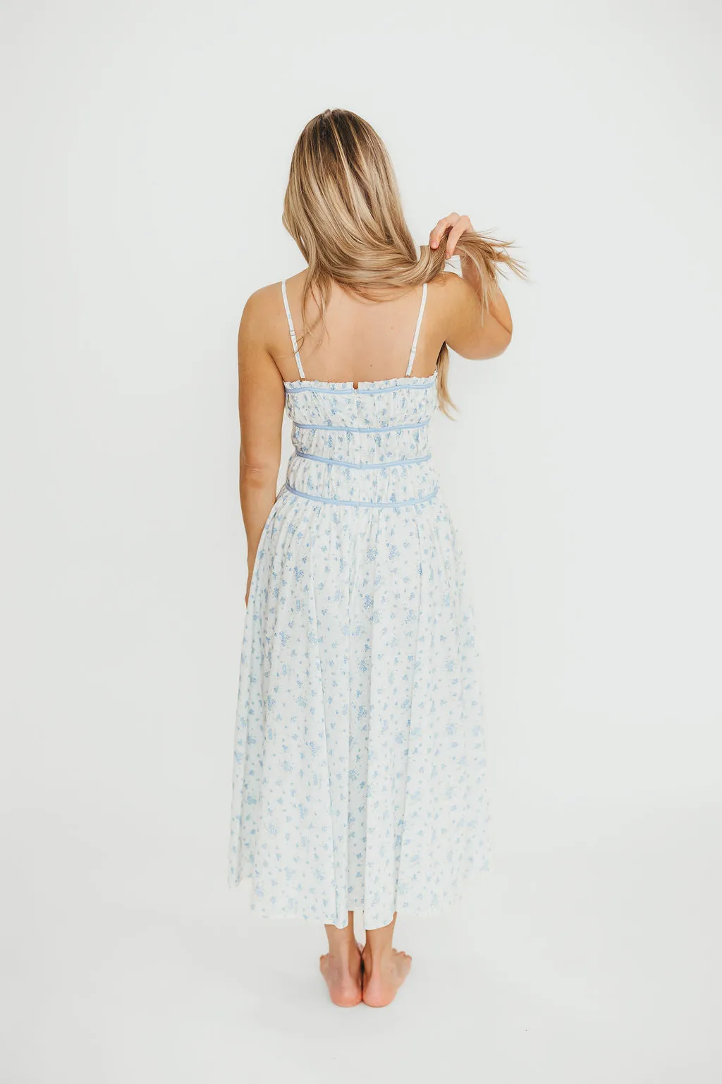 Vanessa Midi Dress in Blue *Final-Sale* sold by Worth Collective product image thumbnail 4