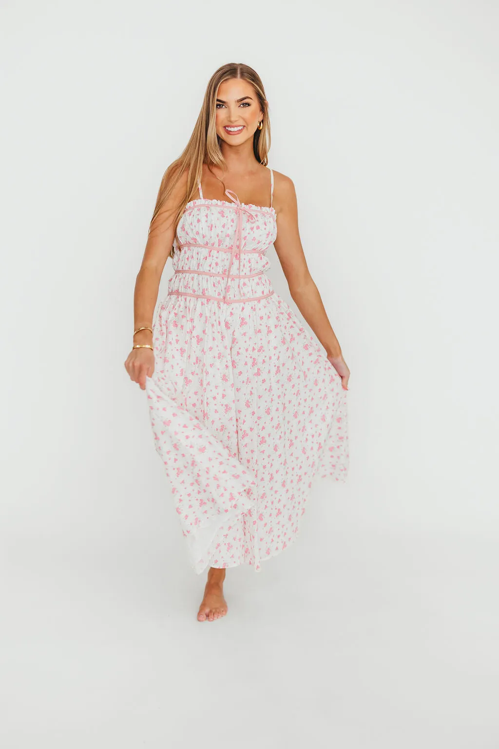 Vanessa Midi Dress in Pink *Final-Sale* sold by Worth Collective product image thumbnail 3