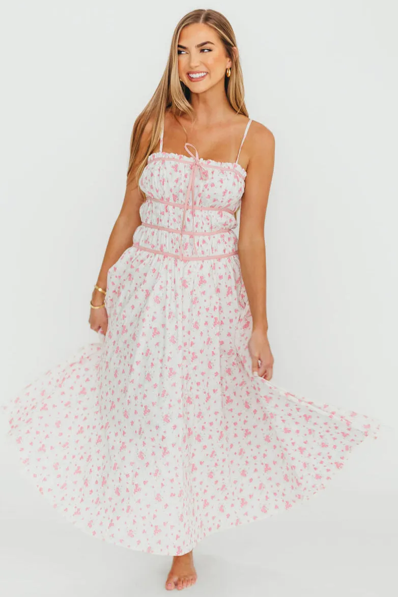 Vanessa Midi Dress in Pink *Final-Sale* sold by Worth Collective