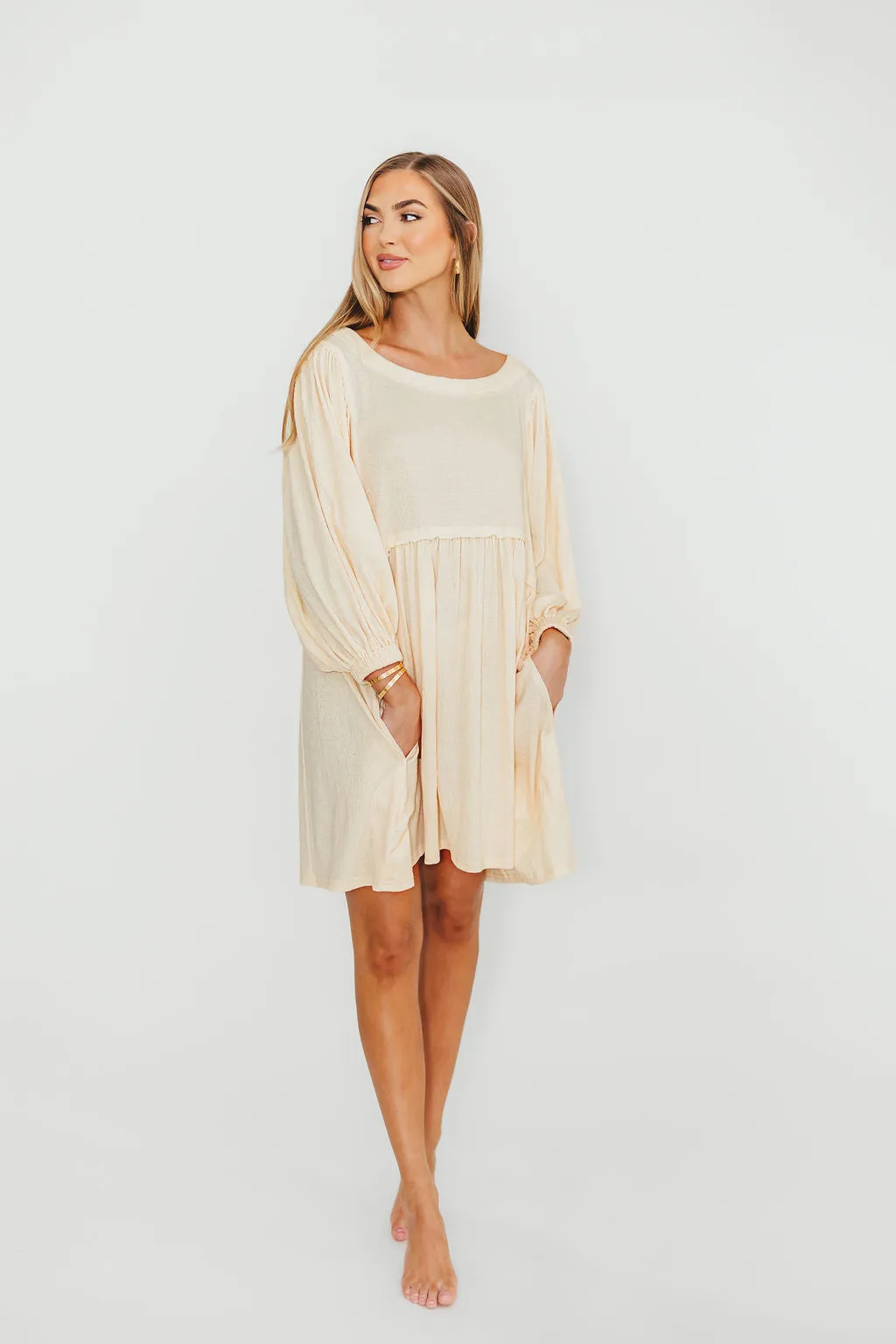Claudia Dress with Keyhole Back in Cream sold by Worth Collective product image thumbnail 4