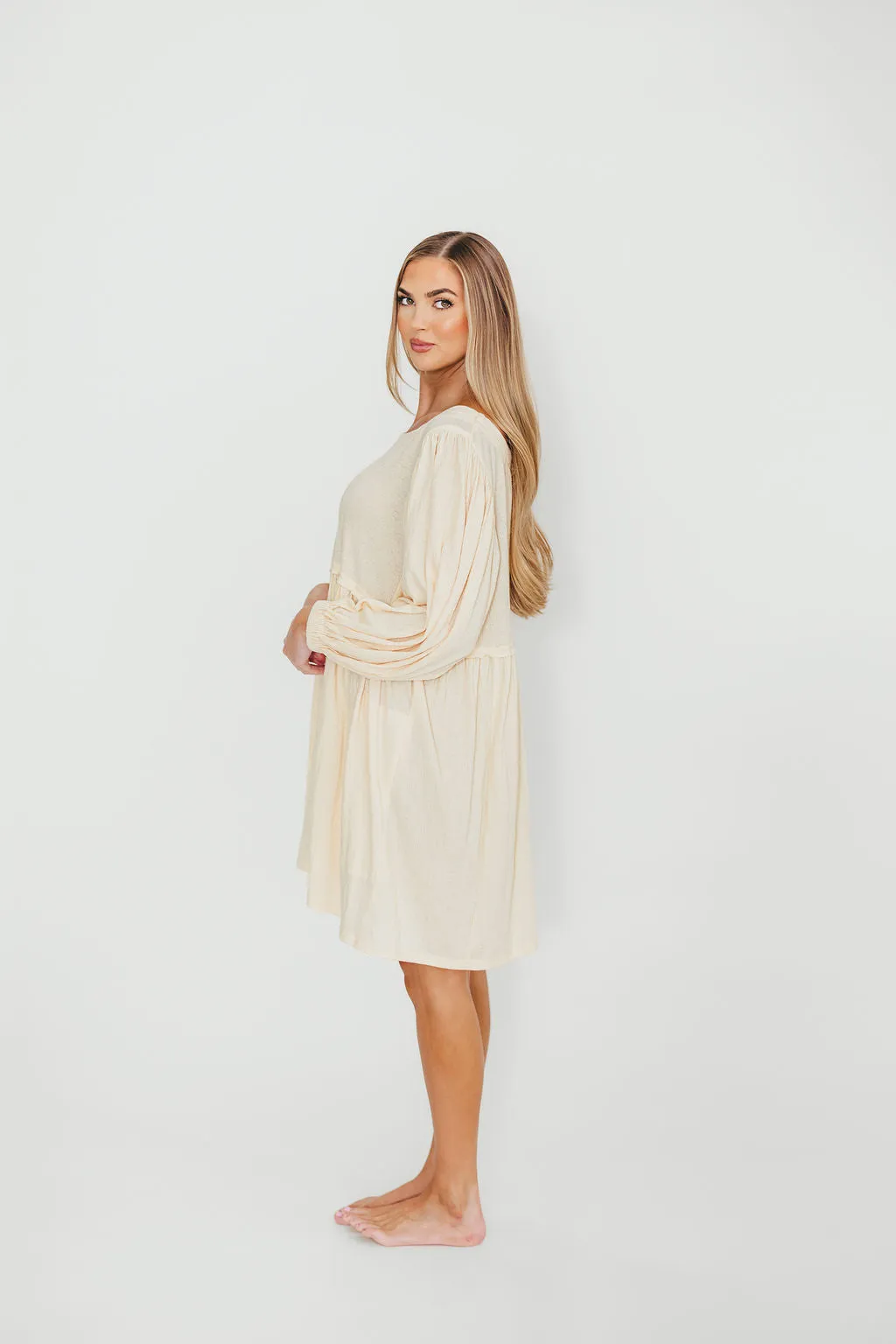 Claudia Dress with Keyhole Back in Cream sold by Worth Collective product image thumbnail 3