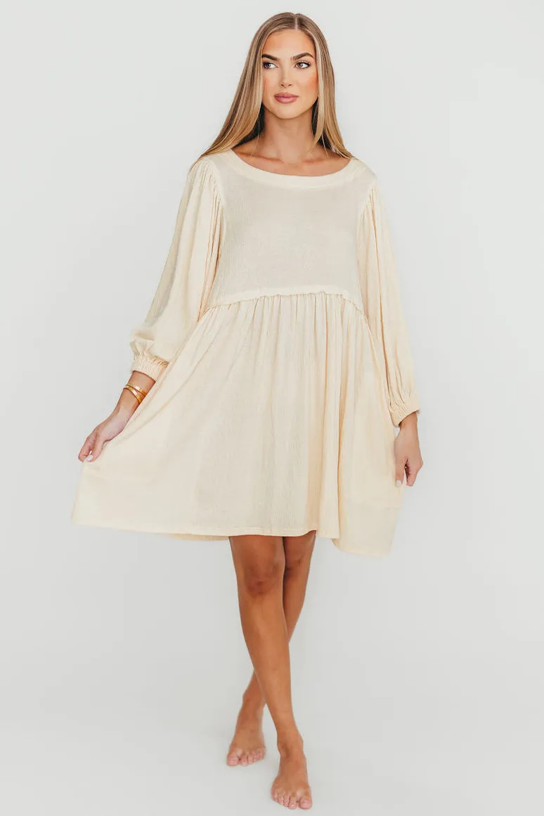 Claudia Dress with Keyhole Back in Cream sold by Worth Collective