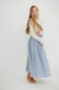 Rayne 100% Cotton Midi Skirt in Indigo sold by Worth Collective