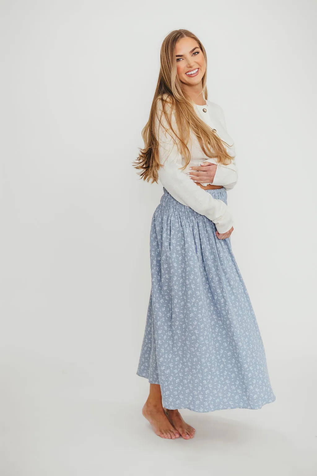 Rayne 100% Cotton Midi Skirt in Indigo sold by Worth Collective product image thumbnail 3