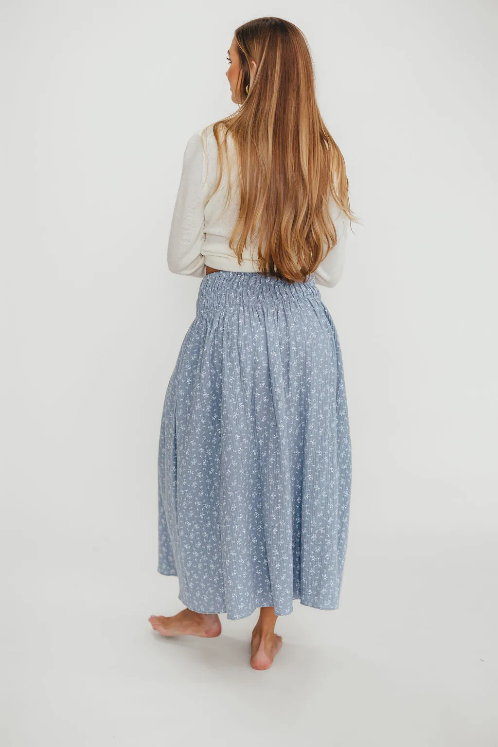 Rayne 100% Cotton Midi Skirt in Indigo sold by Worth Collective product image thumbnail 5