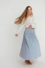 Rayne 100% Cotton Midi Skirt in Indigo sold by Worth Collective
