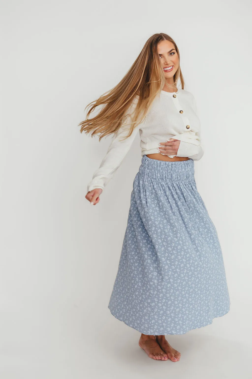 Rayne 100% Cotton Midi Skirt in Indigo sold by Worth Collective product image thumbnail 4