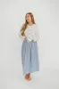 Rayne 100% Cotton Midi Skirt in Indigo sold by Worth Collective