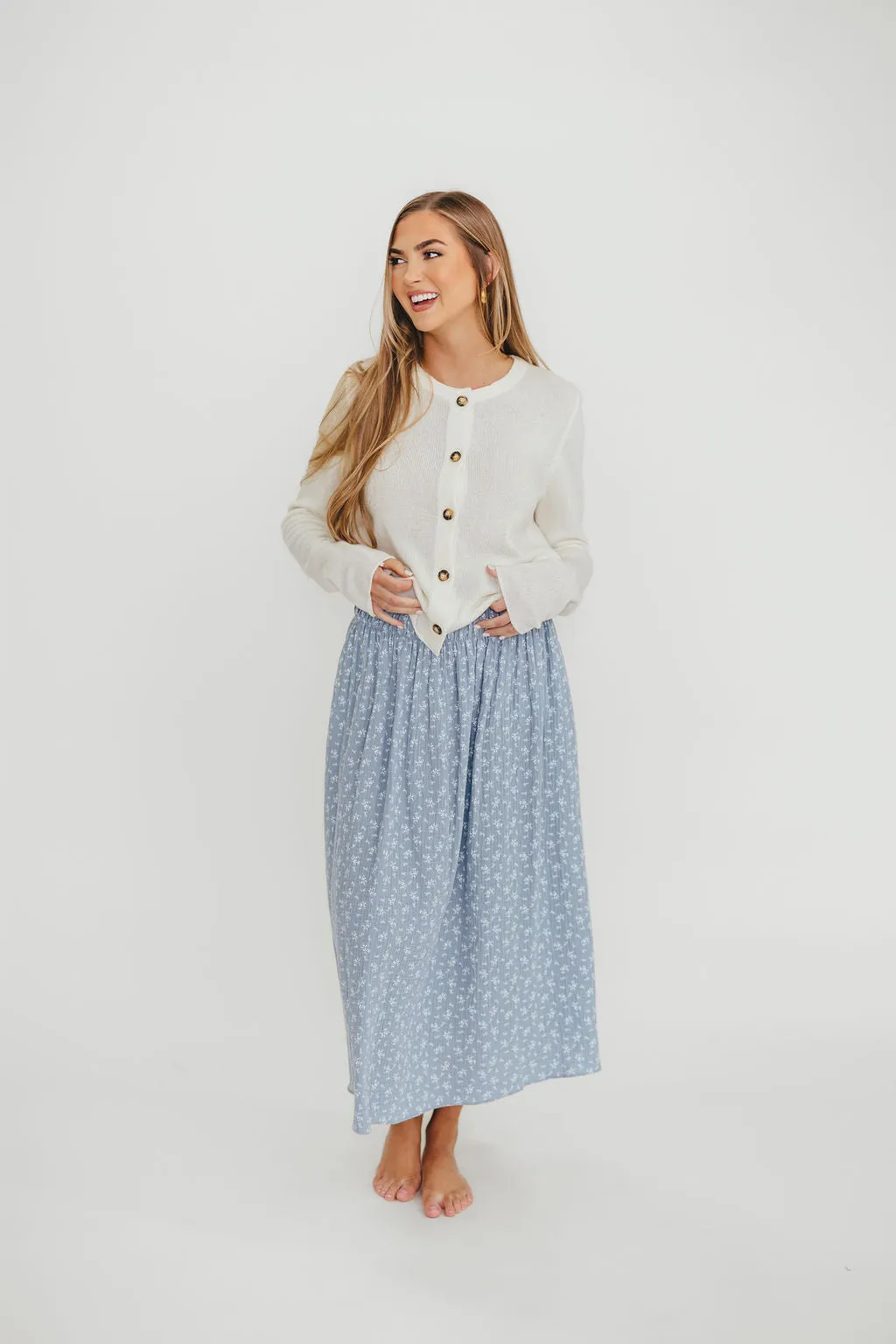 Rayne 100% Cotton Midi Skirt in Indigo sold by Worth Collective product image thumbnail 2