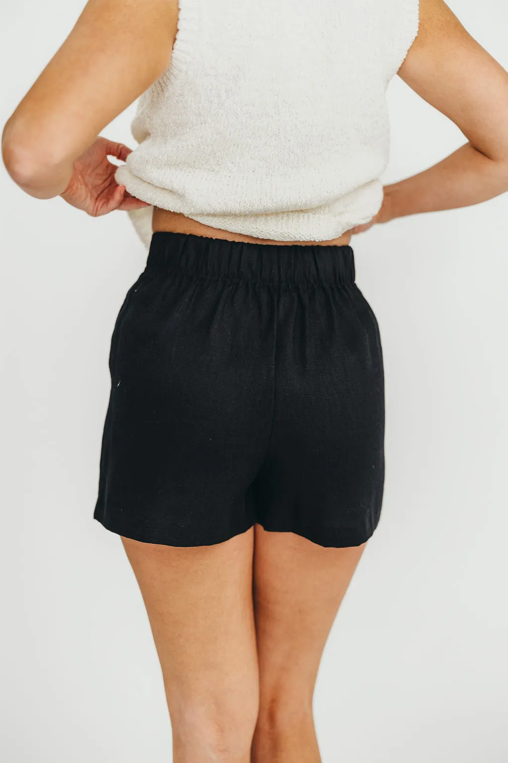 Jolie 100% Linen Shorts in Black sold by Worth Collective product image thumbnail 3