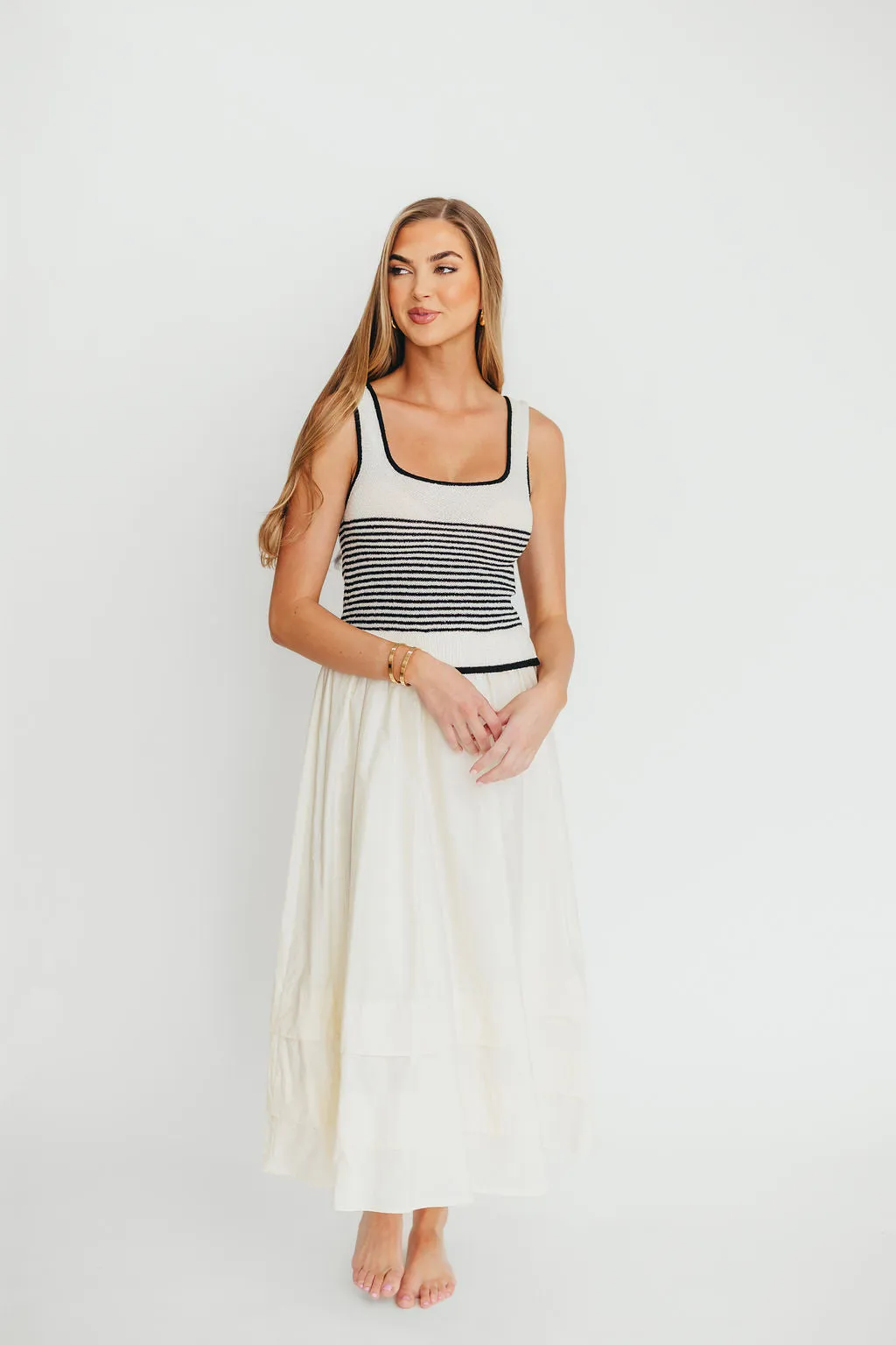 Fallon Combination Midi Dress in Cream sold by Worth Collective product image thumbnail 5