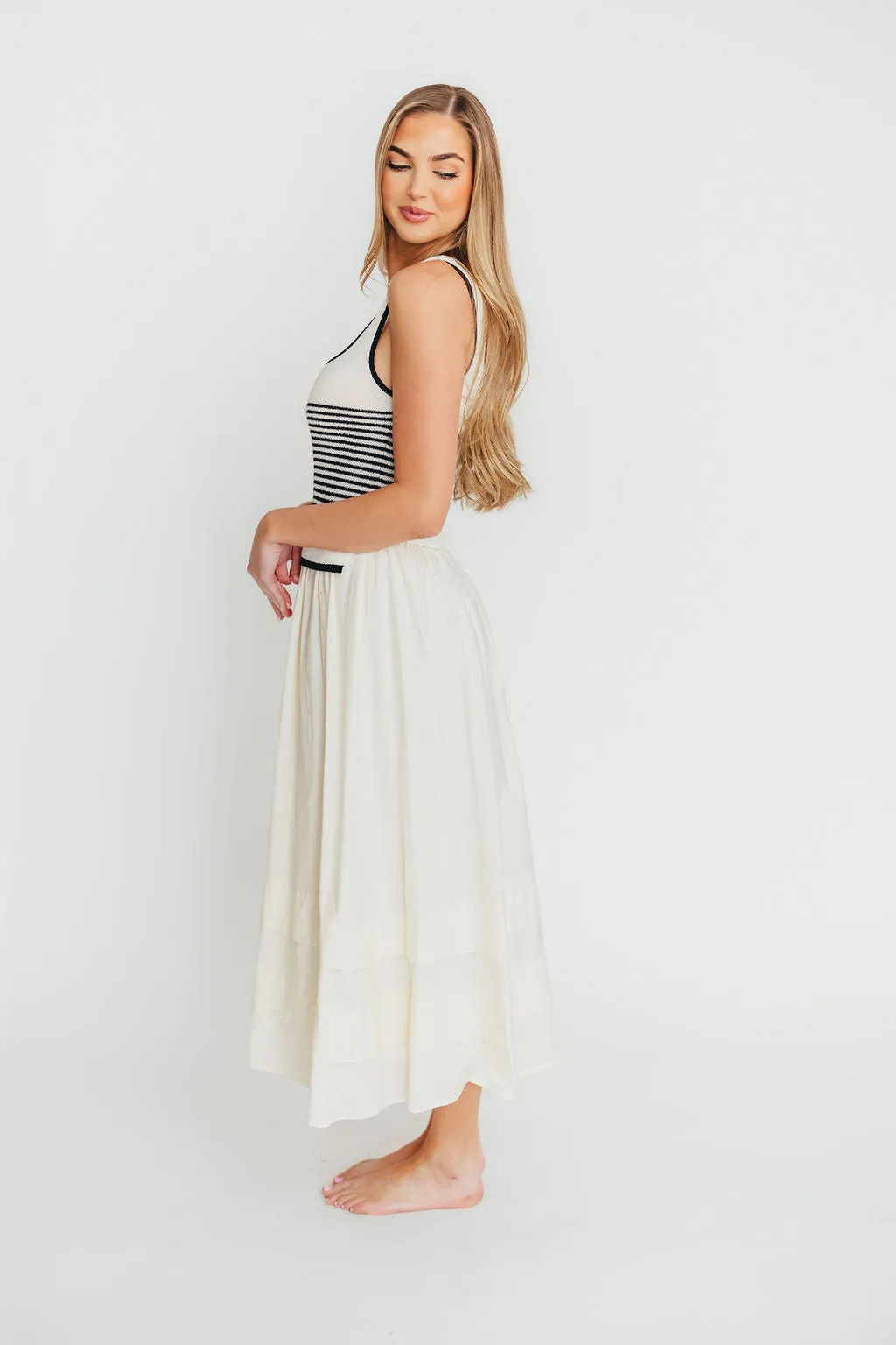 Fallon Combination Midi Dress in Cream sold by Worth Collective product image thumbnail 3