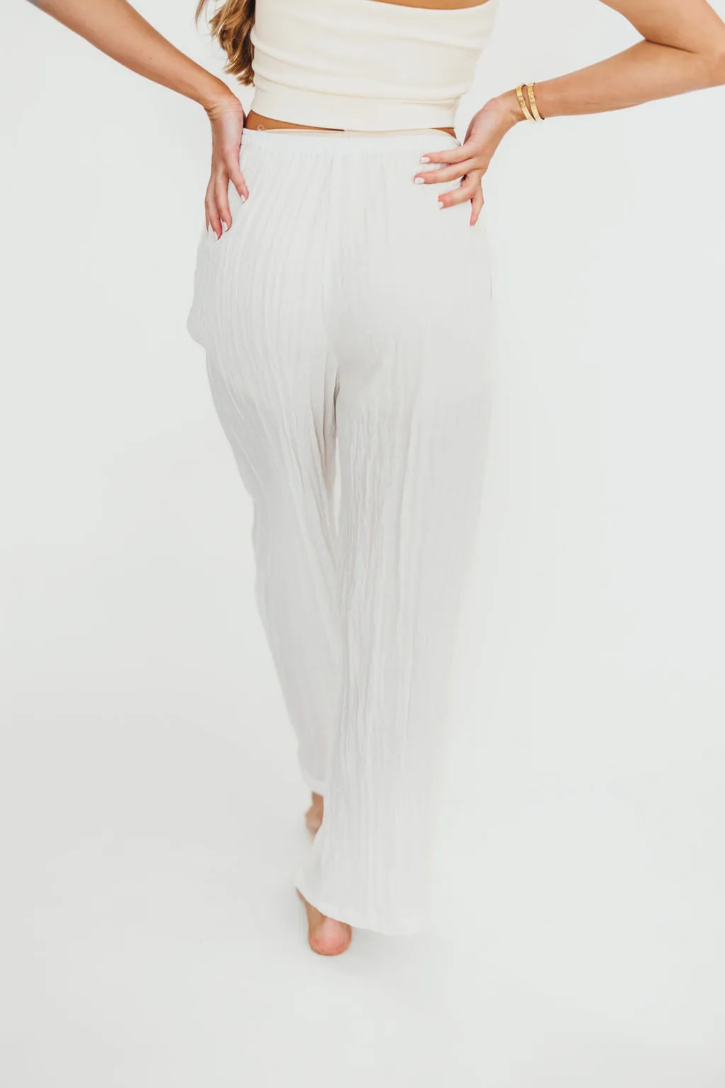 Harmony Crinkle Fabric Pants in Milk (Please see description) *Final-Sale* sold by Worth Collective product image thumbnail 5