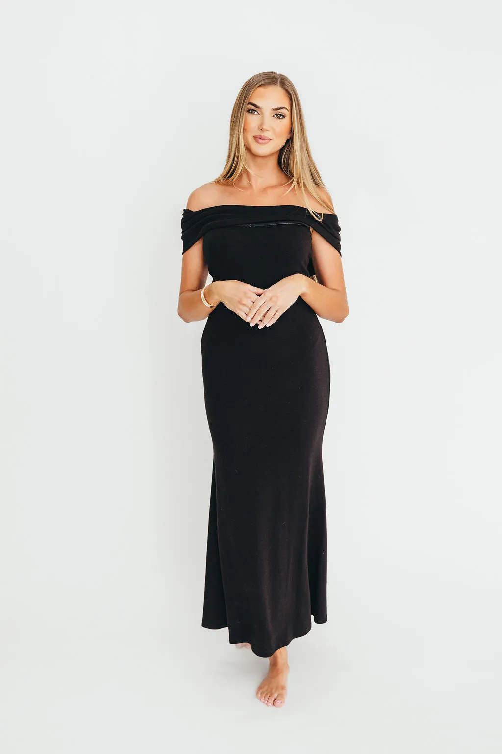 Monroe Maxi Dress in Black - Bump Friendly *Final-Sale* sold by Worth Collective