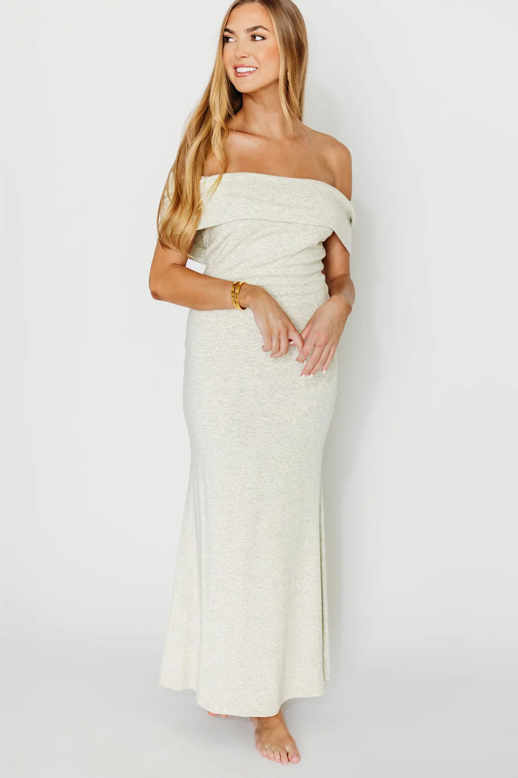 Monroe Maxi Dress in Heather Grey- Bump Friendly *Final-Sale* sold by Worth Collective