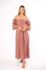 *FINAL SALE* Corrine Tiered Sleeve Maxi Dress with Pockets in Dusty Mauve - Bump Friendly sold by Worth Collective