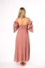 *FINAL SALE* Corrine Tiered Sleeve Maxi Dress with Pockets in Dusty Mauve - Bump Friendly sold by Worth Collective
