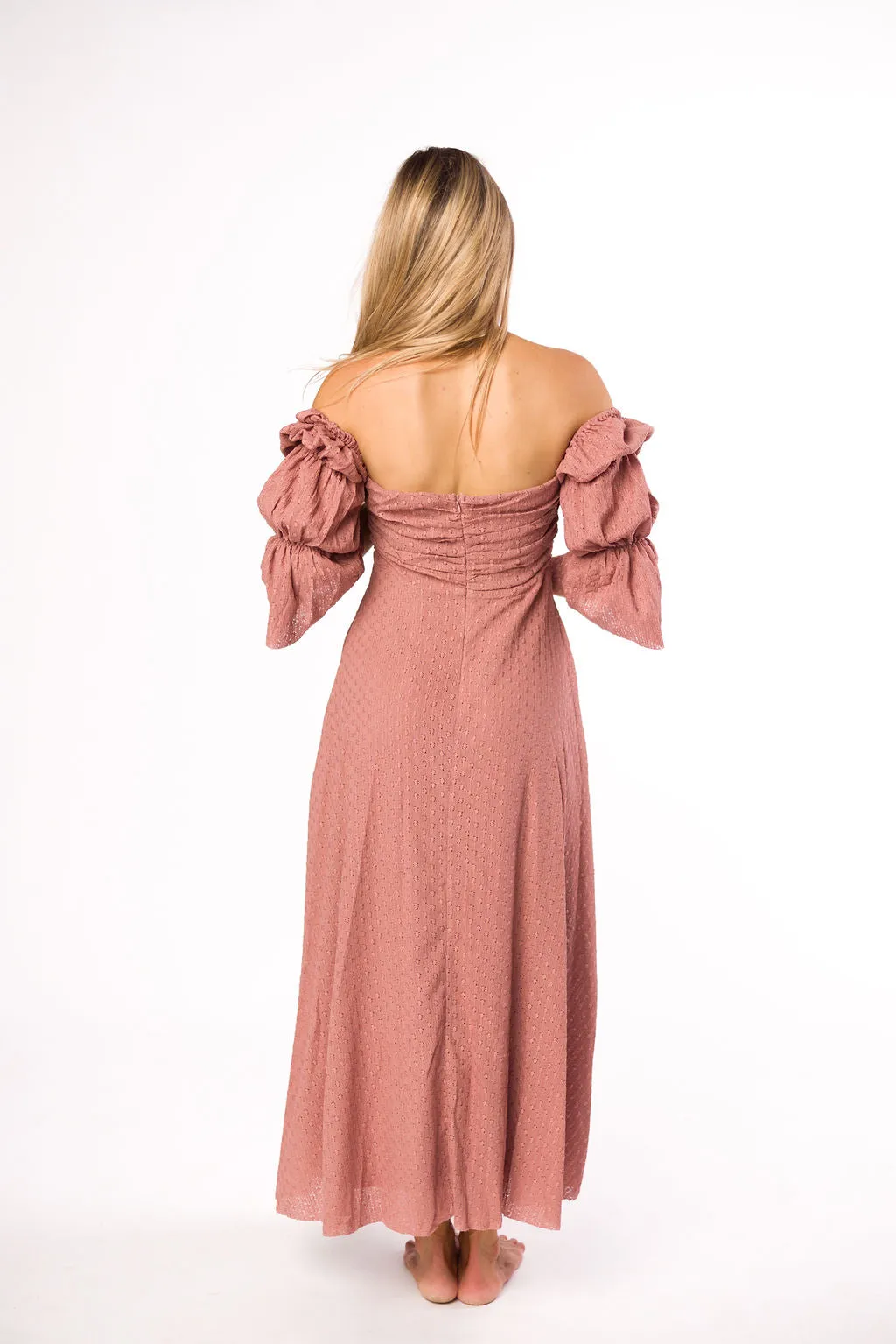 *FINAL SALE* Corrine Tiered Sleeve Maxi Dress with Pockets in Dusty Mauve - Bump Friendly sold by Worth Collective product image thumbnail 3