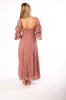 *FINAL SALE* Corrine Tiered Sleeve Maxi Dress with Pockets in Dusty Mauve - Bump Friendly sold by Worth Collective