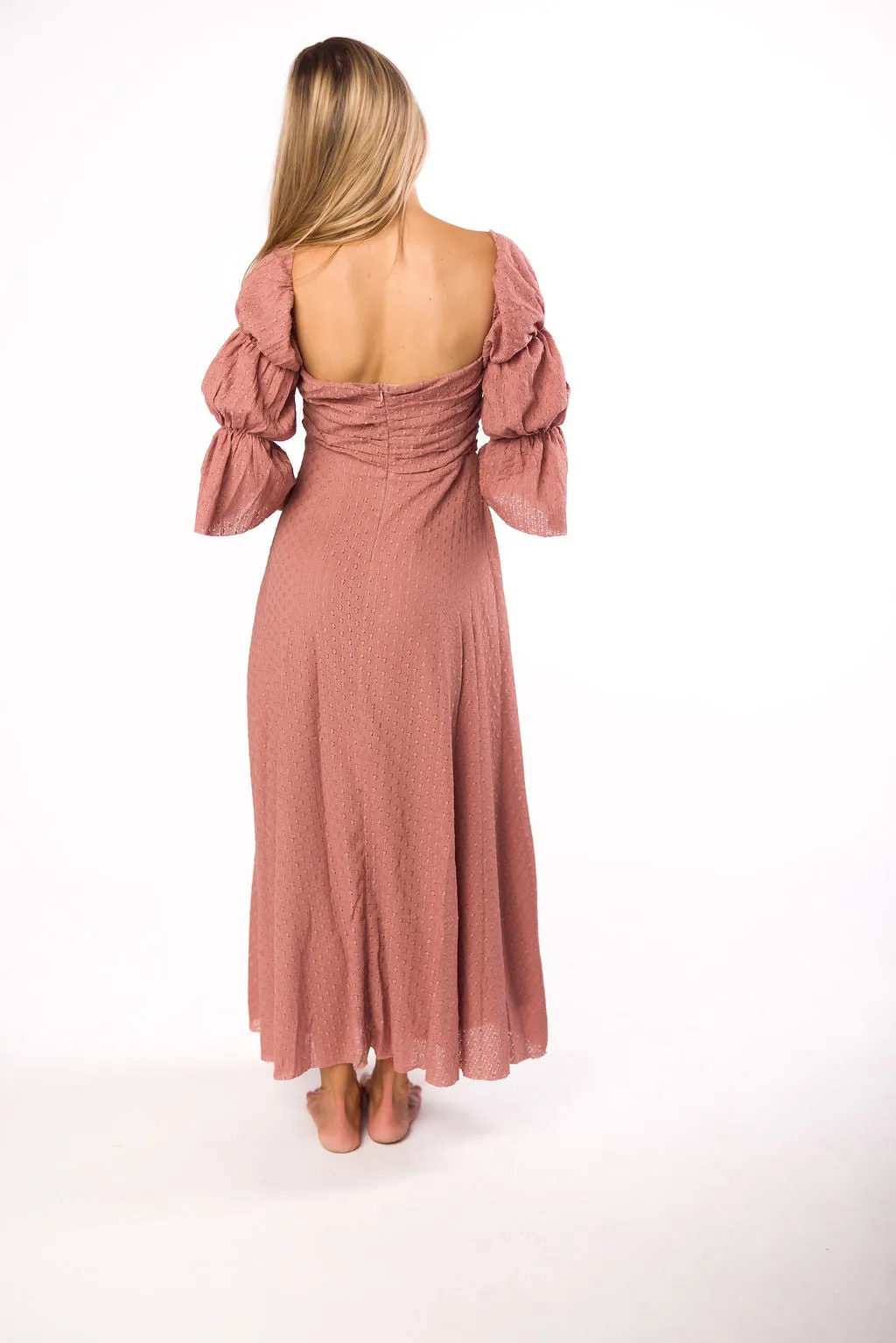 *FINAL SALE* Corrine Tiered Sleeve Maxi Dress with Pockets in Dusty Mauve - Bump Friendly sold by Worth Collective product image thumbnail 4