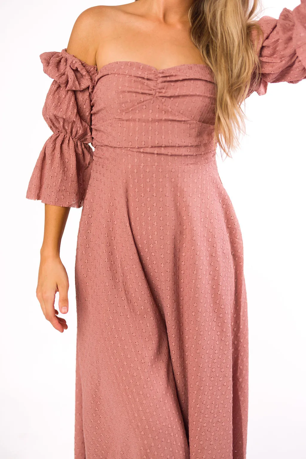 *FINAL SALE* Corrine Tiered Sleeve Maxi Dress with Pockets in Dusty Mauve - Bump Friendly sold by Worth Collective product image thumbnail 5