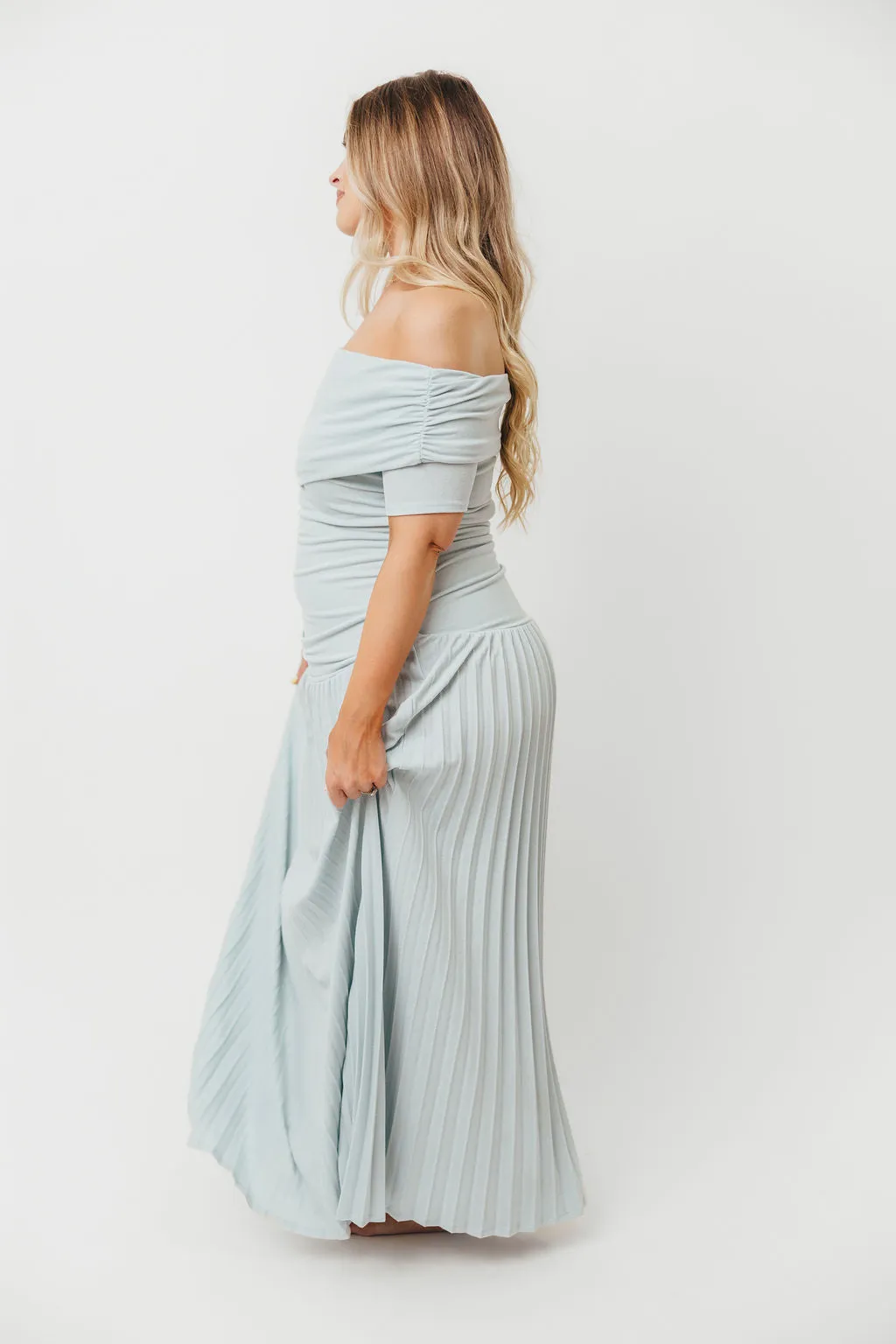 The Lennox Maxi Dress in Dusty Blue - Bump Friendly sold by Worth Collective product image thumbnail 5