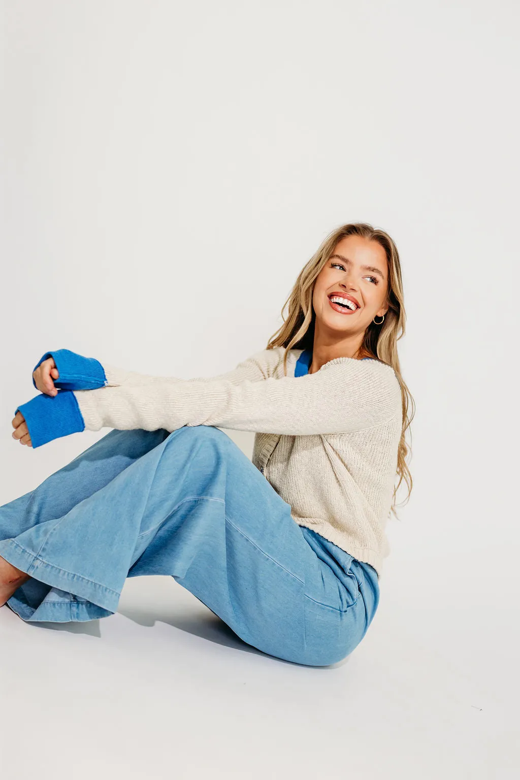 Bleu Marie Cardigan in Taupe Blue sold by Worth Collective product image thumbnail 5