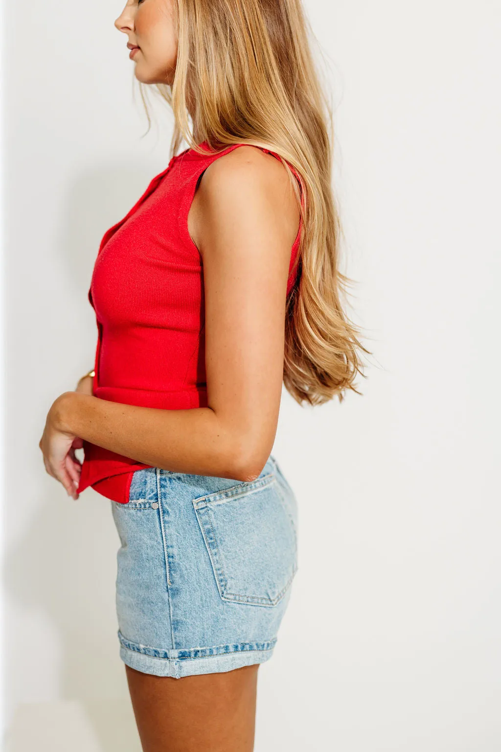 Mila Knit Top in Red - Nursing Friendly sold by Worth Collective product image thumbnail 2