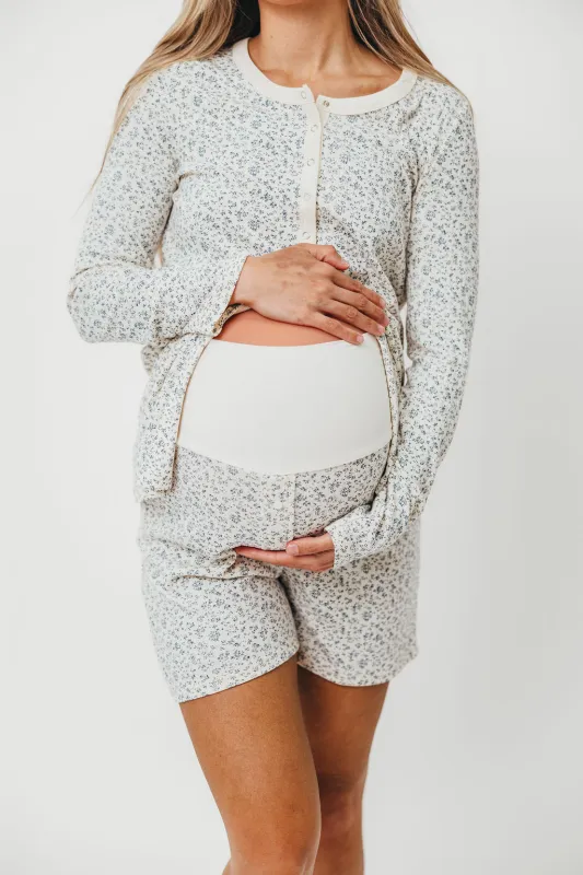 Rori Maternity Pajama Set in Ivory - Bump Friendly sold by Worth Collective