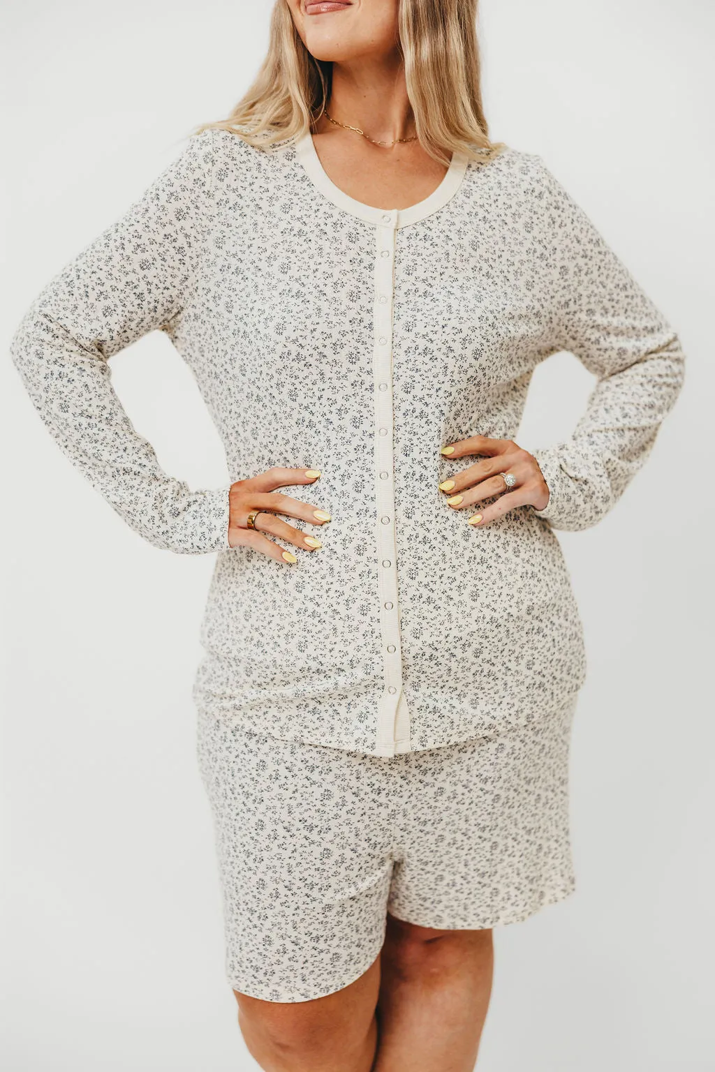 Rori Maternity Pajama Set in Ivory - Bump Friendly sold by Worth Collective product image thumbnail 4