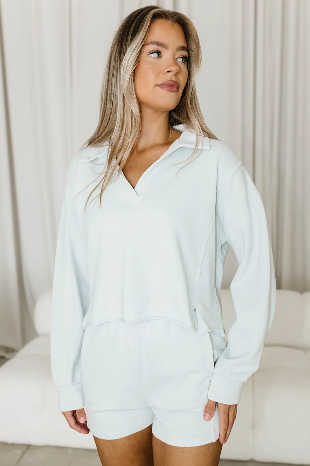 Davis Sweatshirt & Shorts Set in Ice Flow sold by Worth Collective