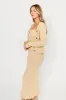 Bree Braided-Trim Cardigan with Pockets in Beige sold by Worth Collective
