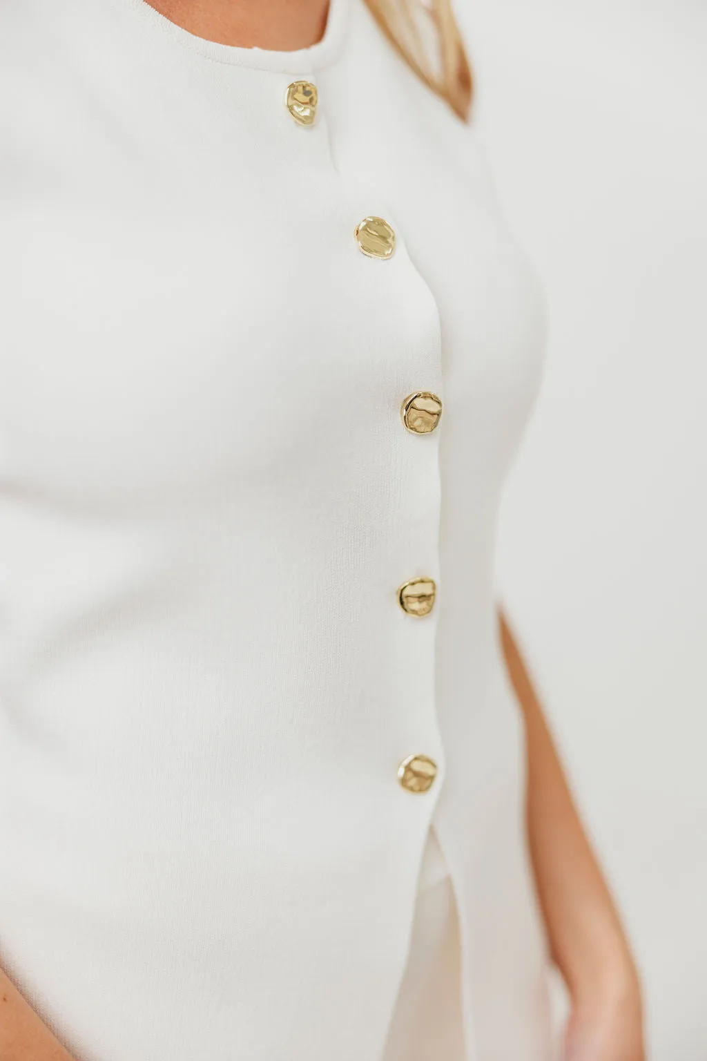 Premium Lauri Sleeveless Button Down Top and Maxi Skirt Set in Off White *Final-Sale* sold by Worth Collective product image thumbnail 4