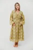 Rossi Embroidery Long Sleeve Midi Dress in Moss sold by Worth Collective