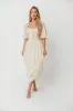 Darling Midi Dress in Cream sold by Worth Collective
