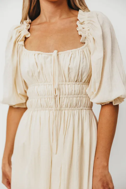 Darling Midi Dress in Cream sold by Worth Collective