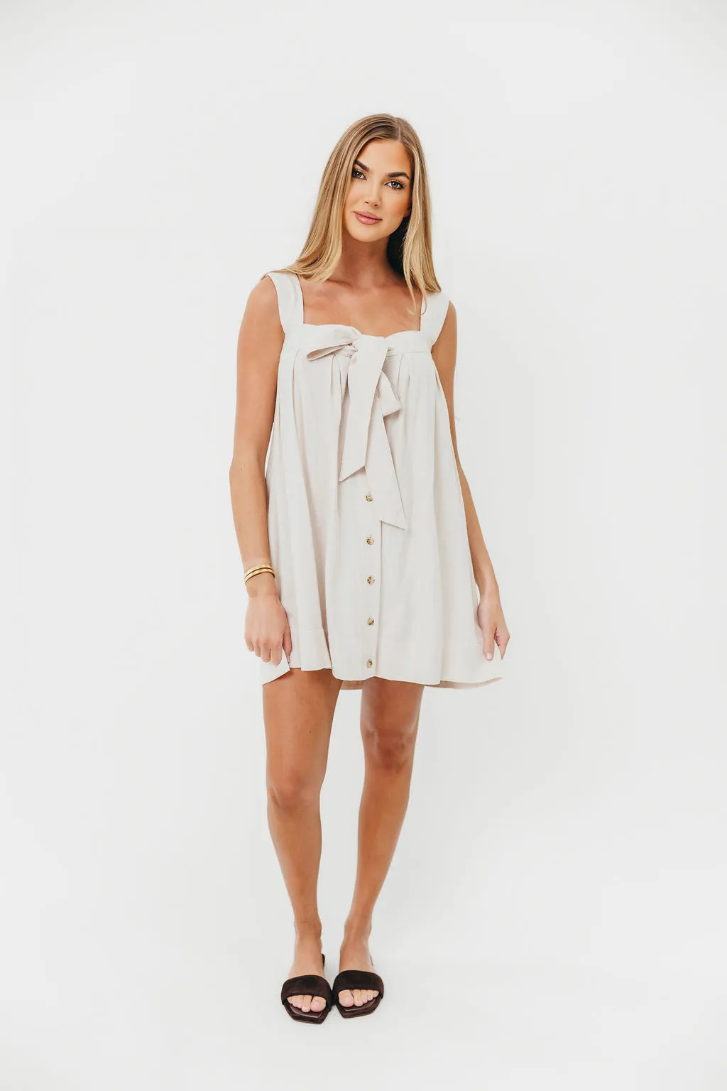 Palermo 100% Cotton Mini Dress in Cream sold by Worth Collective product image thumbnail 3