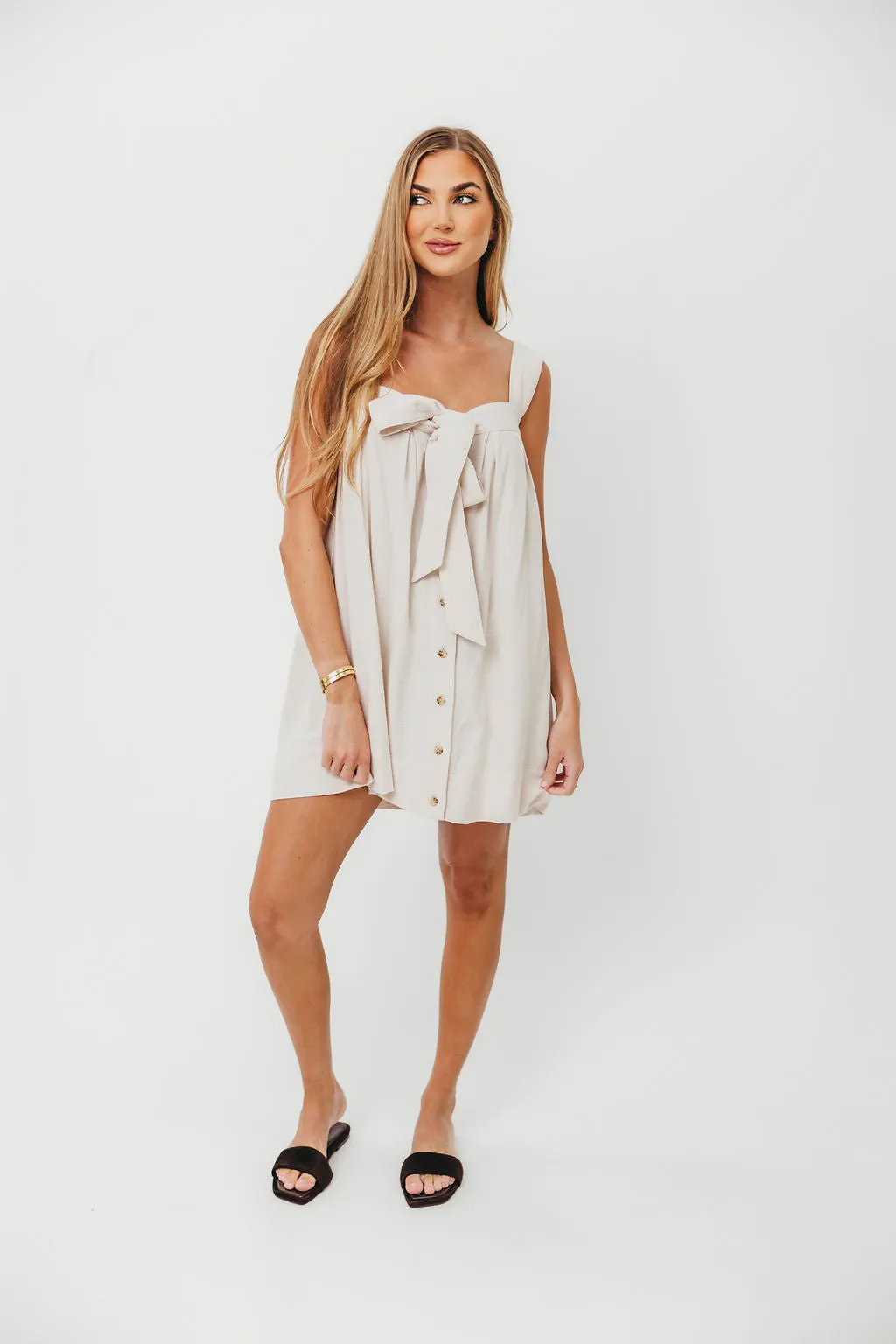 Palermo 100% Cotton Mini Dress in Cream sold by Worth Collective product image thumbnail 2