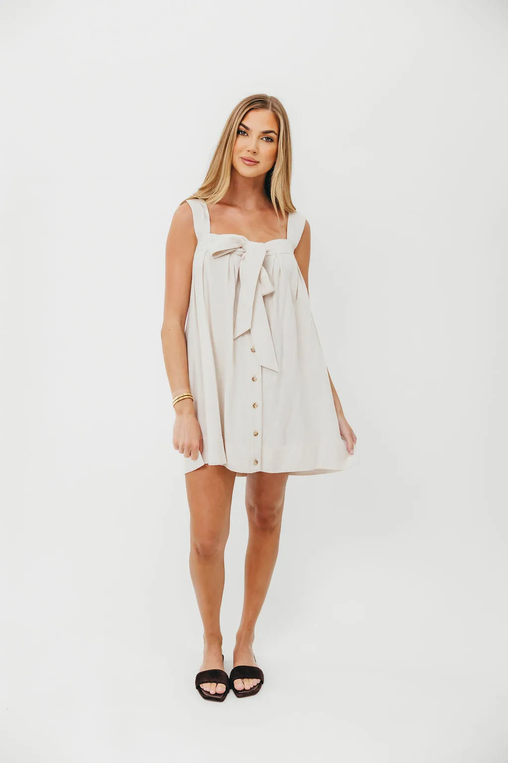 Palermo 100% Cotton Mini Dress in Cream sold by Worth Collective product image thumbnail 5