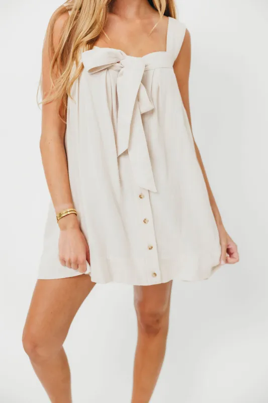 Palermo 100% Cotton Mini Dress in Cream sold by Worth Collective