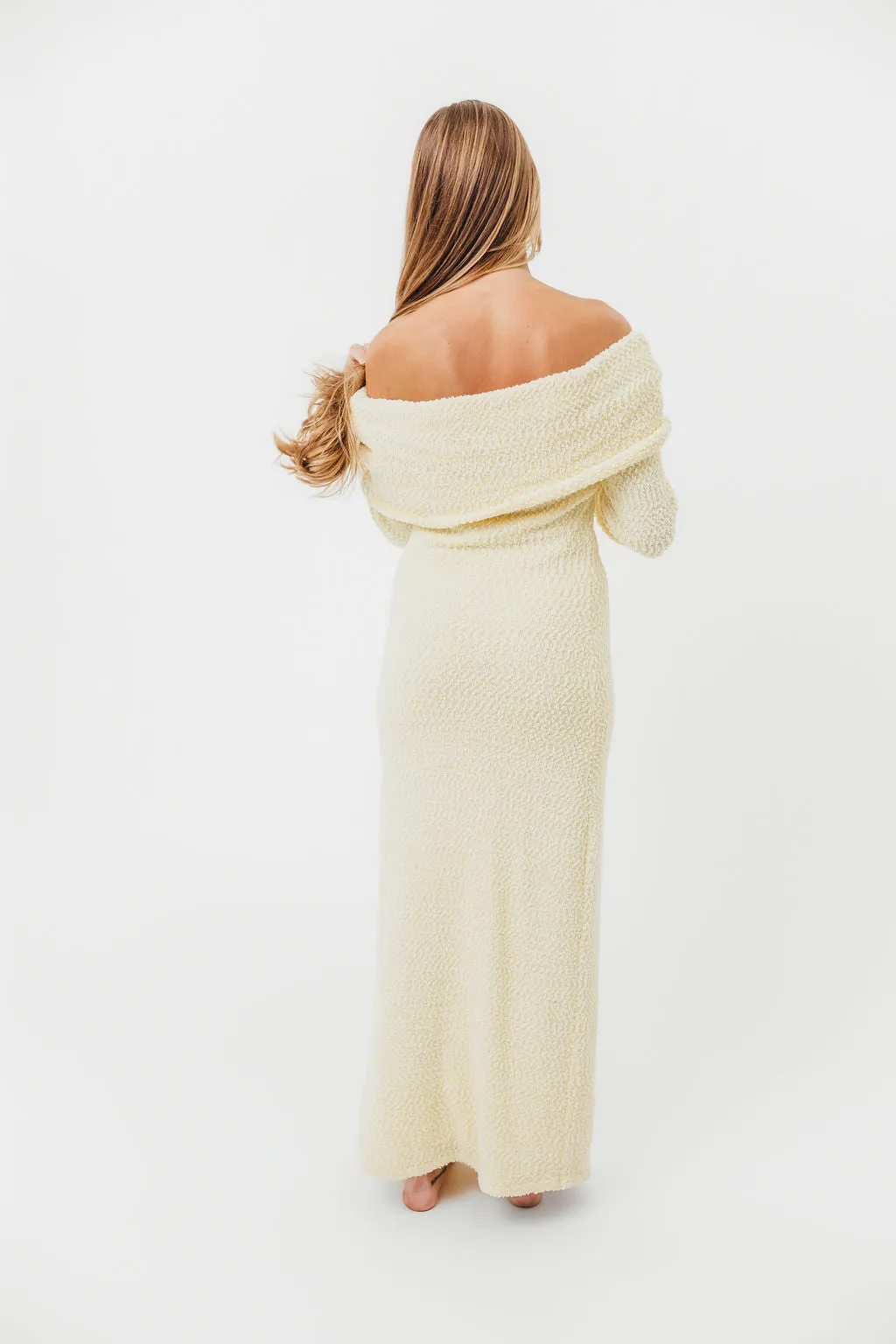 Nora Knit Maxi Dress in Butter Yellow- Bump Friendly sold by Worth Collective product image thumbnail 5